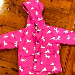 Unicorn changing colour Hatley lined rain coat